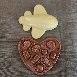 BULLYMAKE Dog Nylon Power Chew Toy Set- Plane and Chocolate Heart  - NEW